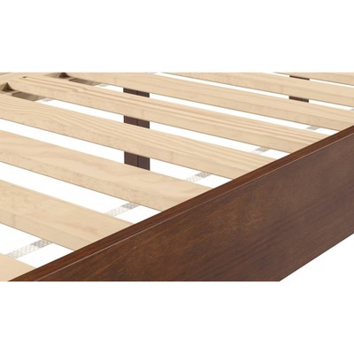 Nix Solid Pine Natural Full Platform Bed with Drawer