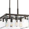 Progress Lighting Glayse 4-Light Semi-Flush Convertible Fixture, Antique Bronze, Beveled Glass Shade - 2 of 4