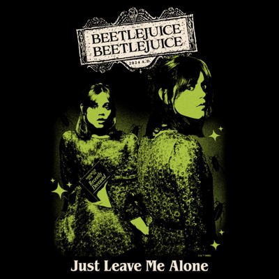Junior's Beetlejuice Beetlejuice Retro Astrid Just Leave Me Alone Logo  T-Shirt - Black - X Small