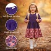 The Pink Picket Fence Louise Twirl Dress 2-Pack – Soft Cotton Floral Dresses for Girls – Green & Purple – 1 of Each – Sensory-Friendly - 3 of 4