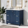 Whisen 36 in.  Bathroom Storage Cabinet Bathroom Vanity with Resin Sink, Soft Closing Door and Drawer - 2 of 4