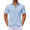 COOFANDY Men's Button Down Shirts Short Sleeve Casual Dress Shirts Untucked Summer Shirt with Pocket - 4 of 4