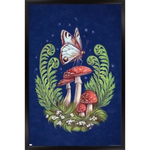 Trends International Brigid Ashwood - Butterfly and Mushrooms Framed Wall Poster Prints - 1 of 4