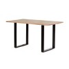 Modern Industrial Dining Table,Rectangular Dining Table with Iron Frame,55'' Indoor Dining Table with Acacia Wood Tabletop-Coolbibila - 2 of 4