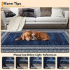 Washable Area Rug Modern Geometric Bordered Rug Low Pile Non Slip Floor Carpet, Soft Non Shedding Thin Rug, Distressed Rug for Bedroom Living Room - 3 of 4