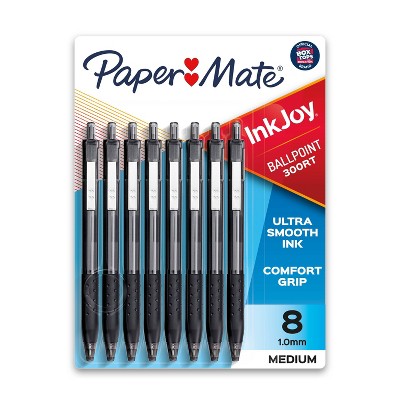Paper Mate Ink Joy 8pk 300RT Ballpoint Pens 1.0mm Black