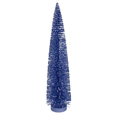 Northlight 14" Large Blue Glitter Sisal Bottle Brush Christmas Tree