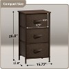 Sorbus Nightstand with 3 Drawers - Steel Frame, Wood Top & Easy Pull Fabric Bins - Perfect for Home, Bedroom, Office & College Dorm - 4 of 4