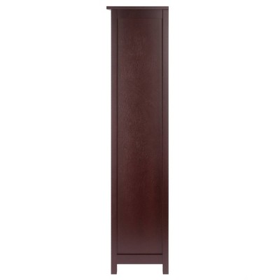 Transitional Walnut Brown 5-Tier Kids Storage Bookshelf