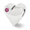 Black Bow Jewelry Sterling Silver Pink Crystal 2 Piece Heart Bead Charm - 3 of 4
