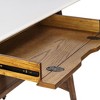 NicBex Home Office Desk Modern Writing Desk with 6 Open Shelves and Wooden Desktop for Office, Study - 3 of 4