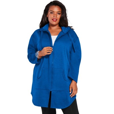 Roaman's Women's Plus Size Fleece Zip Hoodie Sweatshirt
