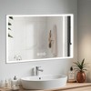 Vynxaria 48" x 32" LED Framed Bathroom Vanity Mirror: Modern Elegance with Customizable Lighting - 3 of 4