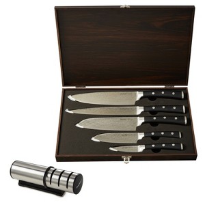BergHOFF Antigua 7Pc Stainless Steel Cutlery Set, Wood Case, Sharpener - 1 of 4