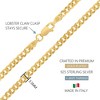 KISPER Italian 18K Gold Over 925 Sterling Silver Necklace, 3.5mm Curb Cuban Link Chain Design with Lobster Clasp, Made in Italy, For Men & Women - 3 of 4