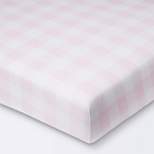 Polyester Rayon Jersey Fitted Crib Sheet - Cloud Island™ Pink Gingham
