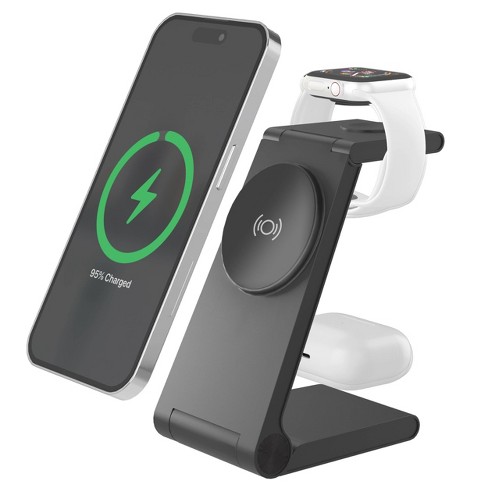 Just Wireless 3 in 1 Magnetic Wireless Charger Black Target