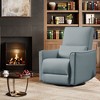 Swivel Rocking Nursery Recliner Chair Rocker Recliner Glider Deep Seat PU Leather Sofa Chair with high Backrest for Nursery - 3 of 4