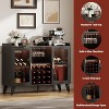 homfan Home Wine Bar Cabinet Freestanding Liquor Cabinet Coffee Bar Kitchen Food Pantry with Storage, Shelves Microwave Stand - 4 of 4