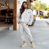 Dalix Butterfly Embroidery Sweatsuit Set Crewneck Jogger Soft Fleece Relaxed Fit Lounge Womens - 3 of 4