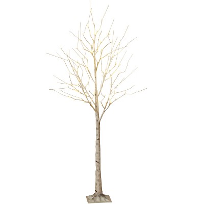Gerson International 6-Foot Birch Bark Effect Lighted Tree with LED Warm White Lights