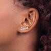 Black Bow Jewelry 8 x 19mm Rhodium-Plated Sterling Silver Love Script Ear Climbers - 3 of 4