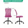 RISOKEYS Armless Office Chair Desk Chair - Modern Ergonomic Design, Adjustable Height & Roller Wheels, Back Support for Home Office, Study Room - 2 of 4