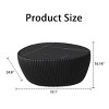 Modern Goose Egg Coffee Table with Marble Top and PU Leather Base, Stylish Sofa Table for Living Room, Office, or Apartment – The Pop Home - 4 of 4