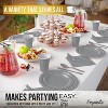 Exquisite Silver Party Tableware Set – 222-Piece Disposable Dinnerware Kit Serves 20| Paper Plates, Cups, Cutlery, Napkins & Table Cover - 4 of 4