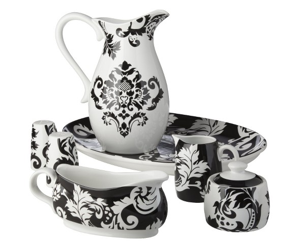 Damask Dinnerware Collection - Black/White