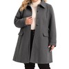 Agnes Orinda Women's Plus Size Single Breasted Long Sleeve Fleece Warm Overcoats - 2 of 4