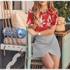 LA LEELA Women's Button Down Blouses Casual Summer Beach Party Blouses Shirt Hawaiian Blouse Short Sleeve Button Up Dress Tee Shirts - 2 of 4