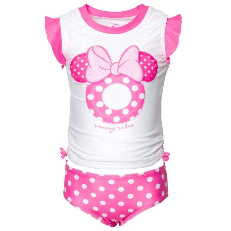 Disney Minnie Mouse Baby Girls Racerback Tankini Top and Bikini Bottom Swim Set Little Kid, 2 of 8
