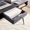 GlasFlength Desks Modern Writing Study Desk with Two Open Drawers Multifunctional Home Office Computer Desk, Black, 47.24"*19.68"*29.37" - 4 of 4
