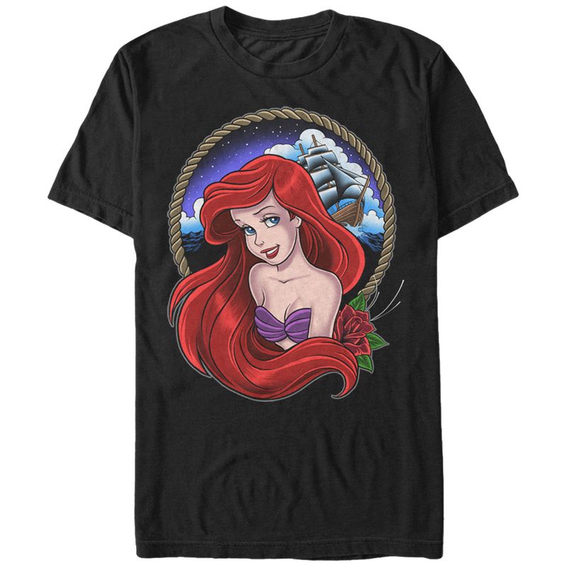 Men's The Little Mermaid Ariel Rope Frame T-Shirt, 1 of 5