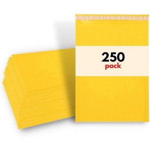 PSBM 250 Pack 5x10 Kraft Bubble Mailers, durable brown padded envelopes with self-seal closure, perfect for secure small business shipping. - 1 of 1