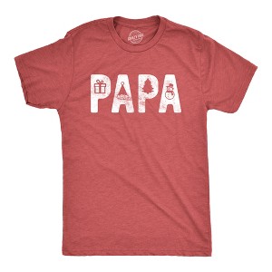 Mens Papa Christmas T Shirt Funny Xmas Holiday Party Santa Claus Graphic Tee - Crazy Dog Men's T Shirt - 1 of 4