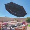 Sunnydaze 3-Tier Outdoor Patio Umbrella with Polyester Canopy, Push Button Tilt and Crank - 10' - Navy - 4 of 4