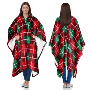 Catalonia Faux Shering Wearable Cape for Adult Women Men,Wrap Blanket Cape with Pocket, Warm, Soft, Cozy, Snuggly, Comfort Gift, No Sleeves - 1 of 4