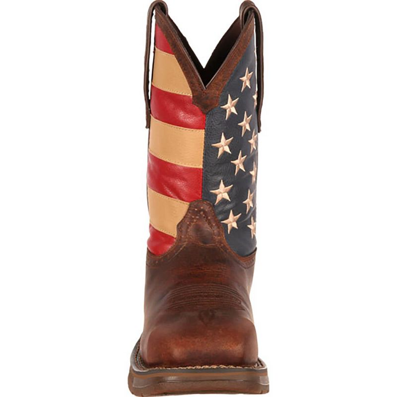 Men's Durango Steel Toe Flag Western Flag Boot, DB020, Brown, 4 of 9