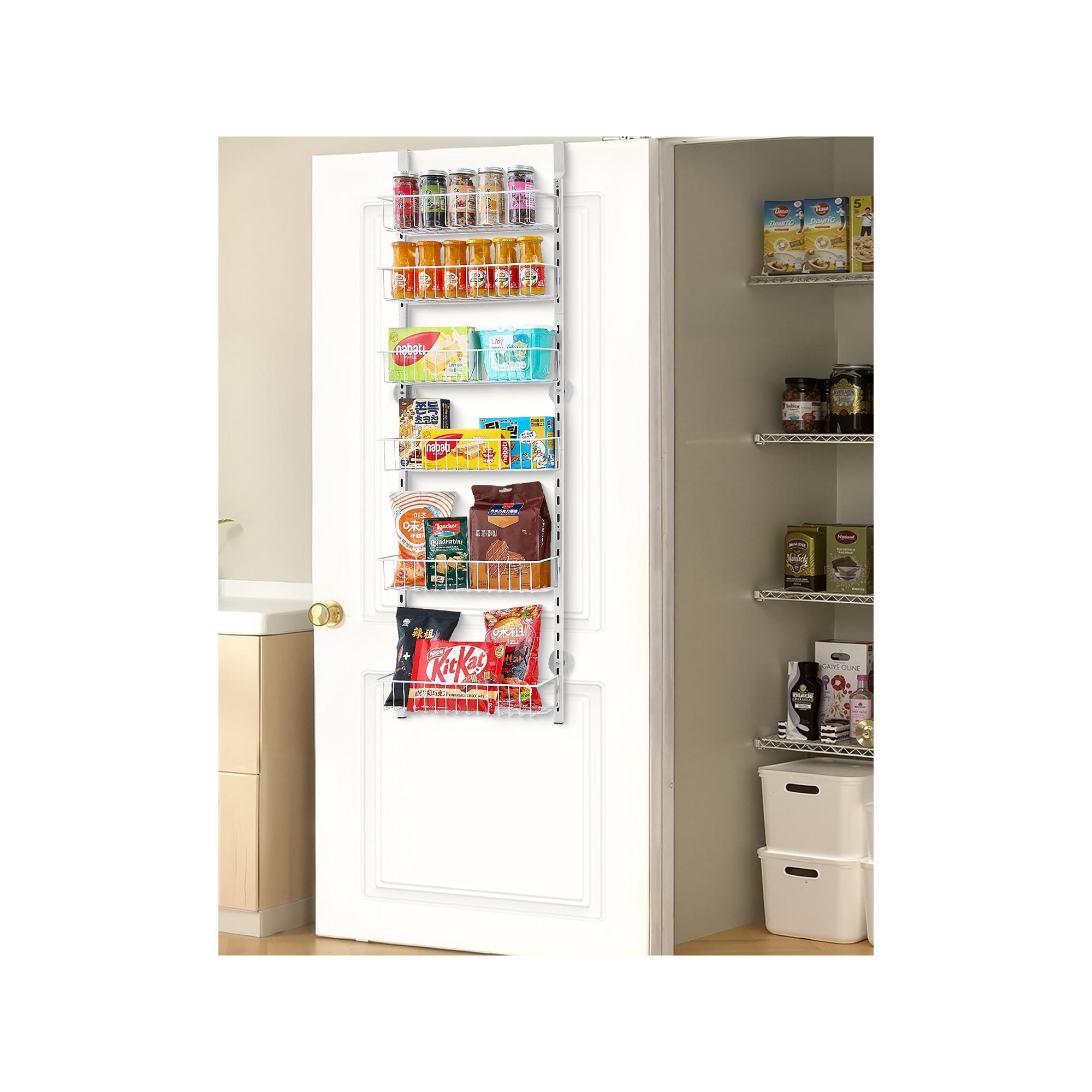 6-Tier Over the Door Pantry Organizer Spice Rack, White