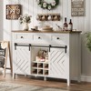 Jojoka Farmhouse Buffet Cabinet with Sliding Barn Door, Rustic Sideboard with 3 Drawer - 3 of 4