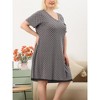Agnes Orinda Women's Plus Size V Neck Short Sleeve Polka Dots Nightgowns - 2 of 4