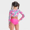 Girls' Floral Printed Rash Guard Bikini Set - Cat & Jack™ Pink - 2 of 3