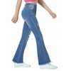 Mocamel Girl's Horn Straight High Waist Jeans with Ripped Wear and Tear Design Suitable for Casual and Daily - 4 of 4