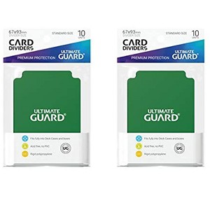 Ultimate Guard 2 Packs Ultimate Guard Green Card Dividers (10) Standard Size Individual Pack - 1 of 4