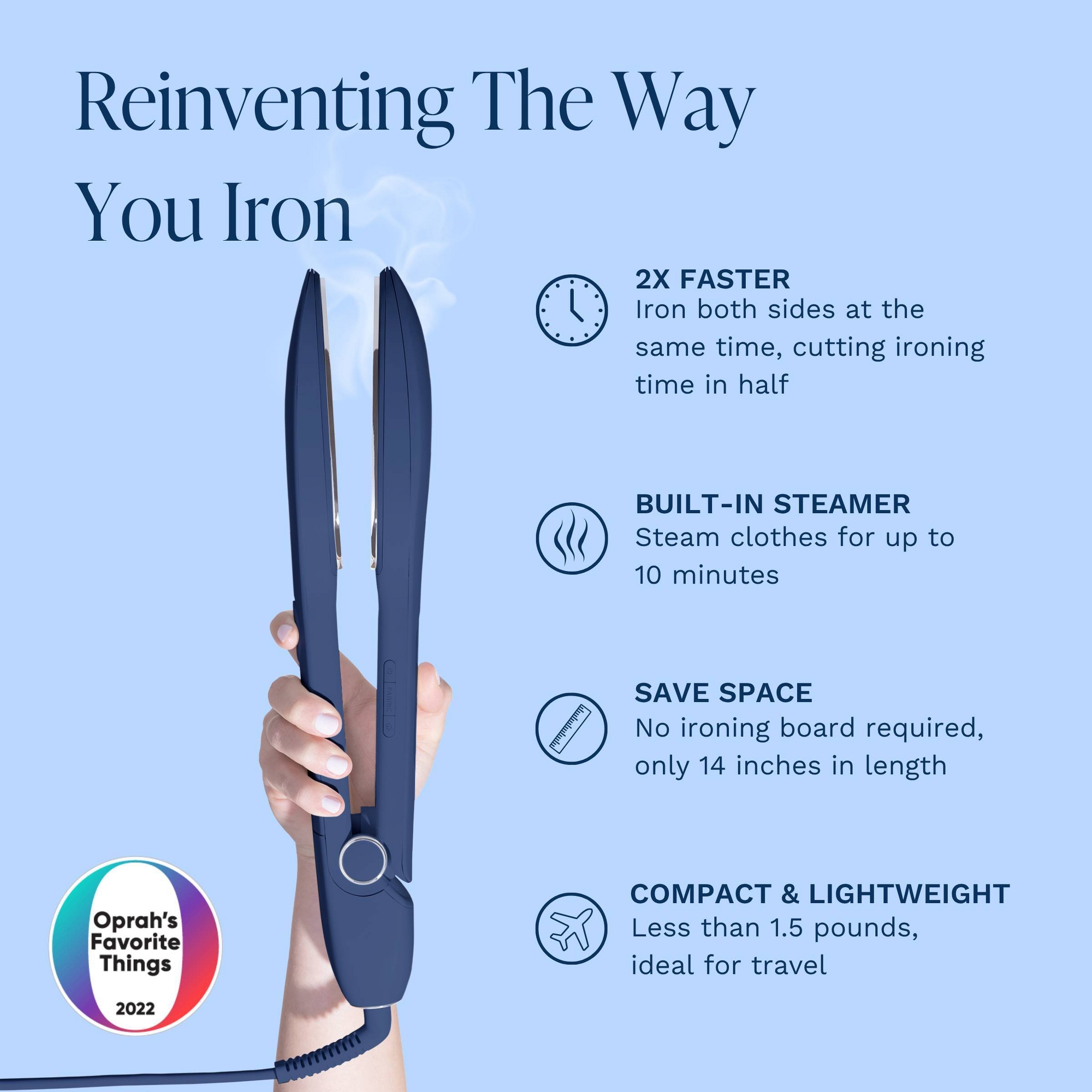 Nori Press Handheld Steam Iron Navy