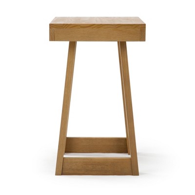 Pecan Wirebrush Solid Pine Wood Rectangular Side Table