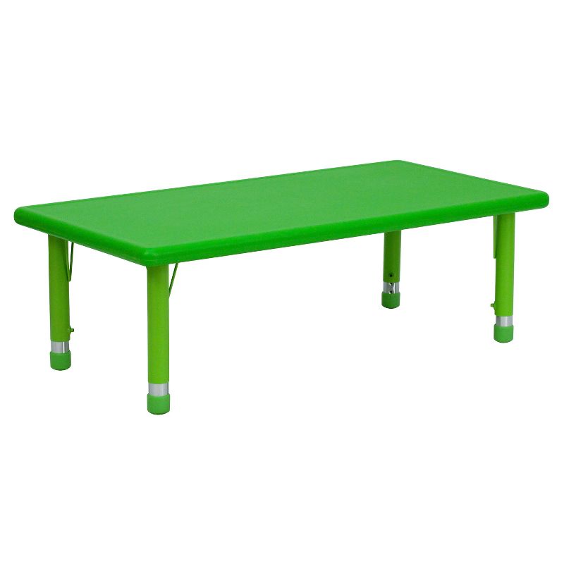 Flash Furniture 24"W x 48"L Rectangular Plastic Height Adjustable Activity Table, 1 of 12