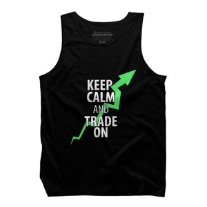 Men's Design By Humans Keep Calm And Trade On By MadderTees Tank Top - 1 of 2
